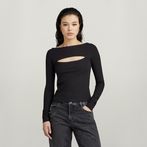 G-STAR® Cut-Out Slim Boat Top Black