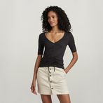 G-STAR® Adjustable Front Slim V-Neck Top Black