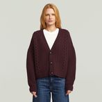 G-STAR® Cable Cropped Cardi Knit Red