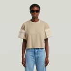G-STAR® Washed Mix Boxy Cropped T-Shirt Beige
