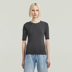 G-STAR® Washed A-Line Slim Rib T-Shirt Black