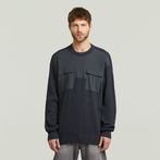 G-STAR® Woven Mix Knit Pullover Dark blue