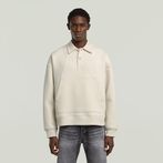 G-STAR® Scuba Polo Collar Loose Sweater White