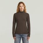 G-STAR® A Line Slim Rib Mock T-Shirt Braun