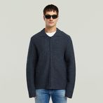 G-STAR® Polo Collar Full Zip Knit Dark blue