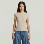 G-STAR® Rib Cap Sleeve T-Shirt Beige
