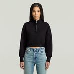 G-STAR® Cropped Half Zip Loose Sweater Black