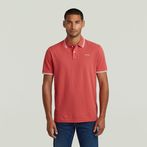 G-STAR® Chest Logo Striped Polo Red
