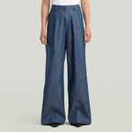 G-STAR® Fluid Wide Leg Broek Donkerblauw