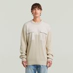 G-STAR® Woven Mix Knit Pullover White