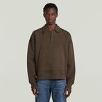 G-STAR® Scuba Polo Collar Loose Sweater Brown