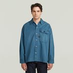 G-STAR® 1 Pocket Pleated Boxy Hemd Mittelblau