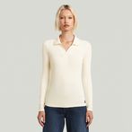 G-STAR® Ribbed Slim Polo Beige