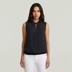 G-STAR® Stand-Up Collar Sleeveless Top Black