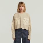 G-STAR® Multi Pocket Mix Loose Cropped Sweater Beige