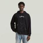 G-STAR® Text Splatters Relaxed Hoodie Sweater Black