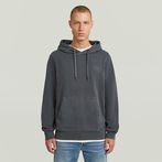 G-STAR® Logo Overdyed Hooded Sweat Grey