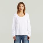 G-STAR® Scoop Neck Long Sleeve T-Shirt White