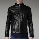 G-Star RAW® Chopper Leather Jacket Zwart model front