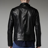 G-Star RAW® Chopper Leather Jacket Zwart model side