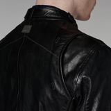 G-STAR® Chopper Leather Jacket Black model back