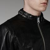 G-Star RAW® Chopper Leather Jacket Zwart flat front
