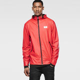 G-Star RAW® Nubes Hooded Lightweight Rain Jacket Rojo model front