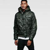 G-Star RAW® MFD Quilted Hooded Bomber Green model front