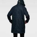 G-Star RAW® MFD Cotton Hooded Parka Azul oscuro model back