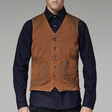 G-Star RAW® faeroes gilet/aluin canv od/roast Brown model front
