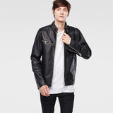 G-Star RAW® Engine Leather Jacket Noir model front
