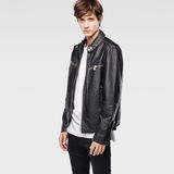 G-STAR® Engine Leather Jacket Black model side