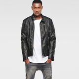 G-Star RAW® Aviator Faux Leather Jacket Noir model side