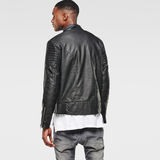 G-Star RAW® Aviator Faux Leather Jacket Schwarz model back