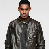 G-Star RAW® Revend Slim Leather Jacket Schwarz model front