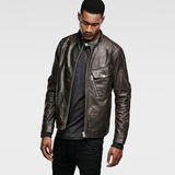 G-Star RAW® Revend Slim Leather Jacket Schwarz model back
