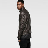 G-Star RAW® Revend Slim Leather Jacket Schwarz flat front
