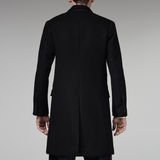 G-Star RAW® mid tuxedo coat/bonded onyx tweed/blk Noir model side