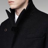 G-Star RAW® mid tuxedo coat/bonded onyx tweed/blk Black model back