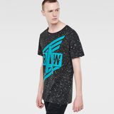 G-Star RAW® Duo Splatter Round Neck T-Shirt Zwart