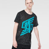 G-Star RAW® Duo Splatter Round Neck T-Shirt Zwart