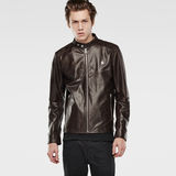 G-Star RAW® Edla Leather Jacket Braun model front