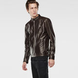 G-Star RAW® Edla Leather Jacket Braun model side