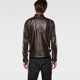 G-Star RAW® Edla Leather Jacket Braun model back