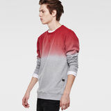 G-Star RAW® Dipped Round Neck Sweat Red model back