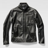 G-Star RAW® Re 3D Leather Biker Jacket Noir model side