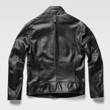 G-Star RAW® Re 3D Leather Biker Jacket Noir model back