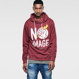 G-Star RAW® Heman Hooded Sweat Red model front