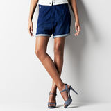 G-Star RAW® Pag Navy Low Waist Shorts Medium blue front flat