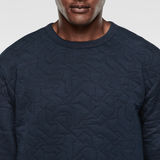 G-Star RAW® Navy Quilted Round Sweat Donkerblauw flat front
